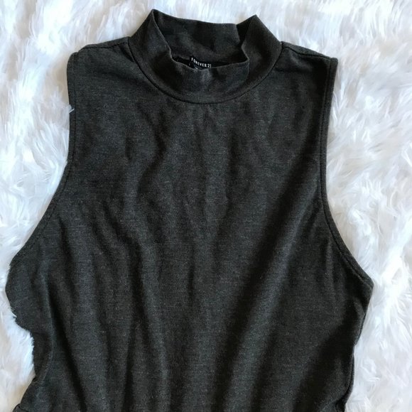 Gray Halter Skater Dress Summer - Picture 3 of 5